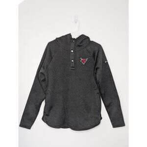 Women's Chicago Bulls Columbia Black Sweater Large Quarter-Snap Hoodie